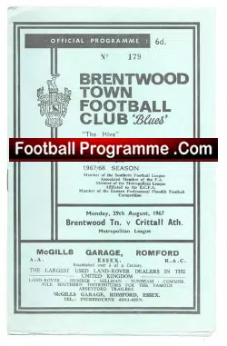Brentwood Town v Crittall Athletic 1967