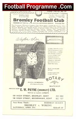 Bromley v Dulwich Hamlet 1962