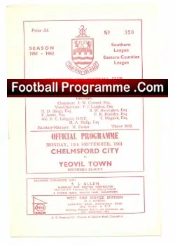 Chelmsford City v Yeovil Town 1961