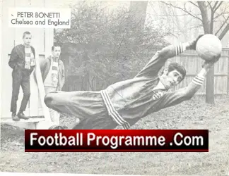 Chelsea Peter Bonetti + Len Glover Signed Picture 1970 - football memorabilia