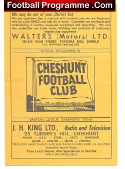 Cheshunt v Finchley 1963