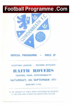 Cowdenbeath v Raith Rovers 1971 – Friendly Match