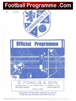 Cowdenbeath v Stranraer 1977