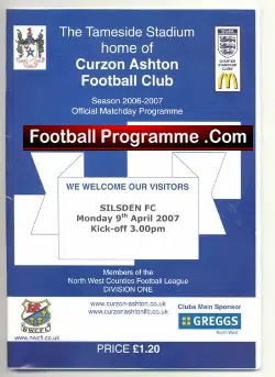 Curzon Ashton v Silsden 2007 - football programme