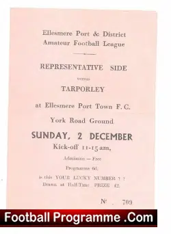 Ellesmere Port v Tarporley 1960s