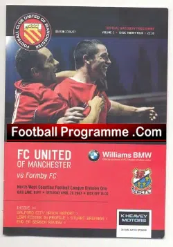 FC United Of Manchester v Formby 2007 - football programme