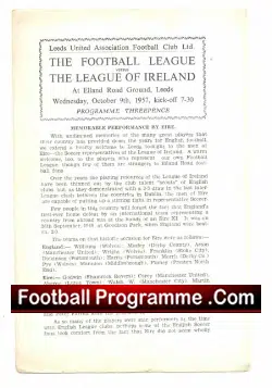 Football League v Ireland Football League 1957 – at Leeds