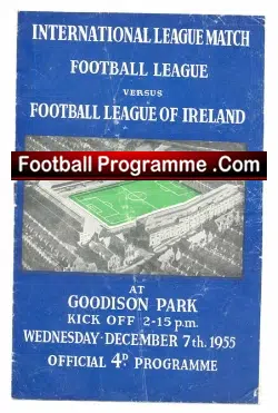 Football League v Ireland Football League 1955 – at Everton