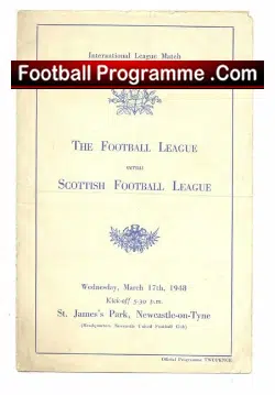 Football League v Scotland League 1948 – Newcastle Signed