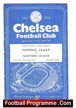 Football League v Scotland League 1954 – at Chelsea