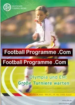 Germany v Wales 2008 - Womens Match in Kassel Germany - football programme