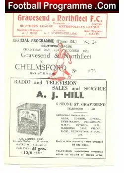 Gravesend Northfleet v Chelmsford City 1953