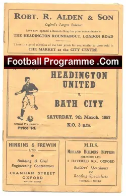 Headington United v Bath City 1957