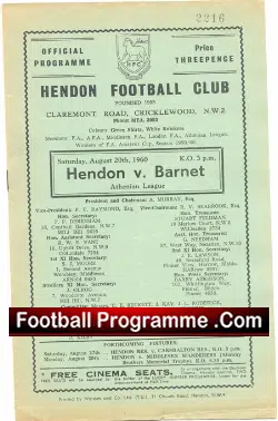 Hendon v Barnet 1960