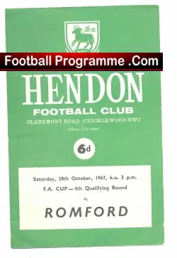 Hendon v Romford 1967 – FA Cup Qualifying Match
