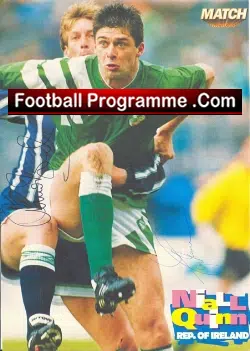 Ireland Nial Quinn Signed Picture 1995 - football memorabilia