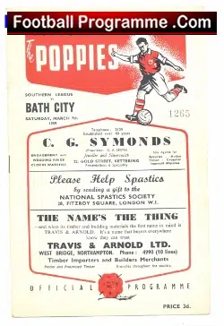 Kettering Town v Bath City 1959 - football programme