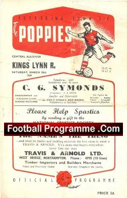 Kettering Town v Kings Lynn 1959