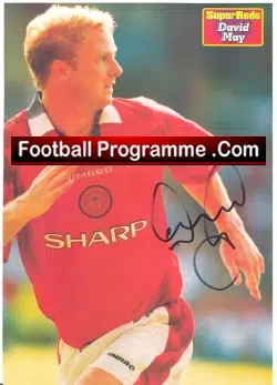 Manchester United David May Signed Picture 1998 - football memorabilia