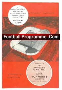 Manchester United v ASK Vorwarts 1965 - Fairs Cup - football programme