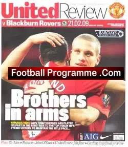 Manchester United v Blackburn Rovers 2009 - football programme