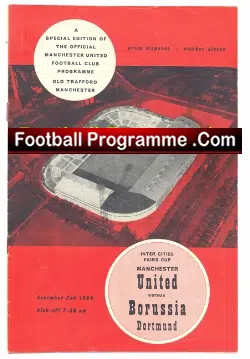 Manchester United v Borussia Dortmund 1964 - Fairs Cup - football programme