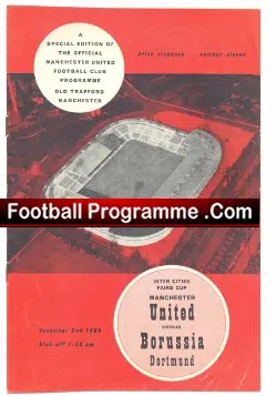 Manchester United v Borussia Dortmund 1964 - Fairs Cup - football programme