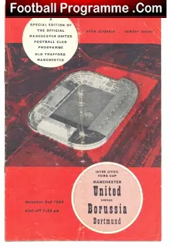 Manchester United v Borussia Dortmund 1964 - Fairs Cup - football programme