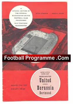 Manchester United v Borussia Dortmund 1964 - Fairs Cup - football programme
