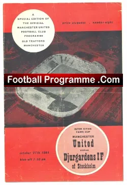 Manchester United v Djurgardens 1964 - Fairs Cup - George Best - football programme