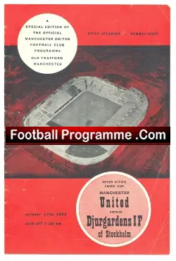 Manchester United v Djurgardens 1964 - Fairs Cup - George Best - football programme