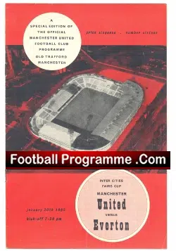 Manchester United v Everton 1965 - Fairs Cup Programme - football programme