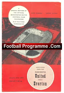 Manchester United v Everton 1965 - Fairs Cup Game - football programme