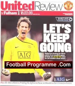 Manchester United v Fulham 2009 - football programme
