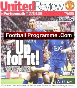 Manchester United v Portsmouth 2009 - football programme