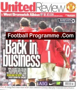 Manchester United v WBA 2008 - football programme