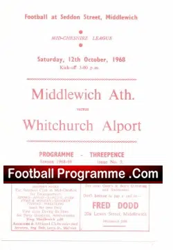Middlewich Athletic v Whitchurch Alport 1968