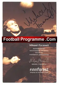 Mikael Forssell Signed Picture Card - Finland Footballer - football memorabilia