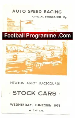 Newton Abbot Stock Car Racing Programme 1974 - stock car racing programme