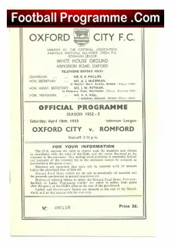 Oxford City v Romford 1953