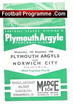 Plymouth v Norwich City 1960