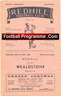 Redhill v Wealdstone 1960
