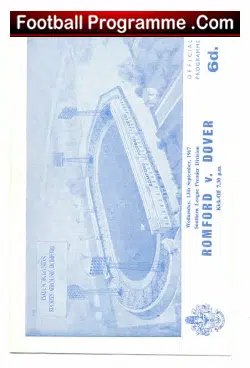 Romford v Dover 1967 - football programme