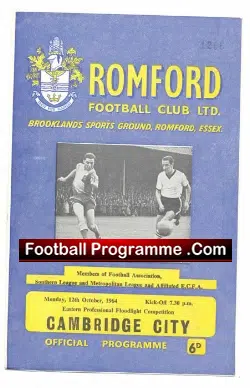 Romford v Folkestone Town 1961 - football programme