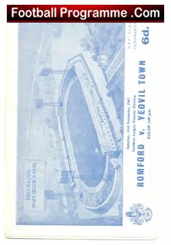Romford v Yeovil Town 1967 - football programme