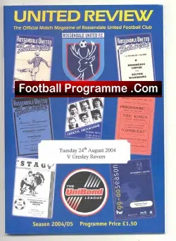Rossendale United v Gresley Rovers 2004 - football programme