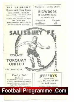 Salisbury Town v Torquay United 1959