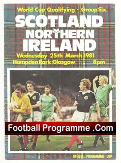 Scotland v Northern Ireland 1981 - football programme
