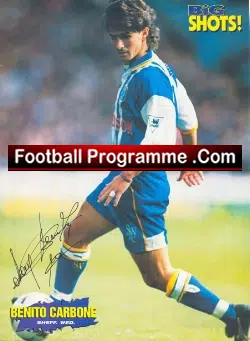 Sheffield Wednesday Benito Carbone + Dean Saunders Signed 1996