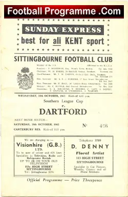 Sittingbourne v Dartford 1962